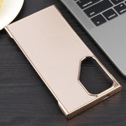 For Samsung Galaxy S24 Ultra 5G Electroplating Frameless Frosted Anti-Glare PC MagSafe Phone Case(Desert Gold)