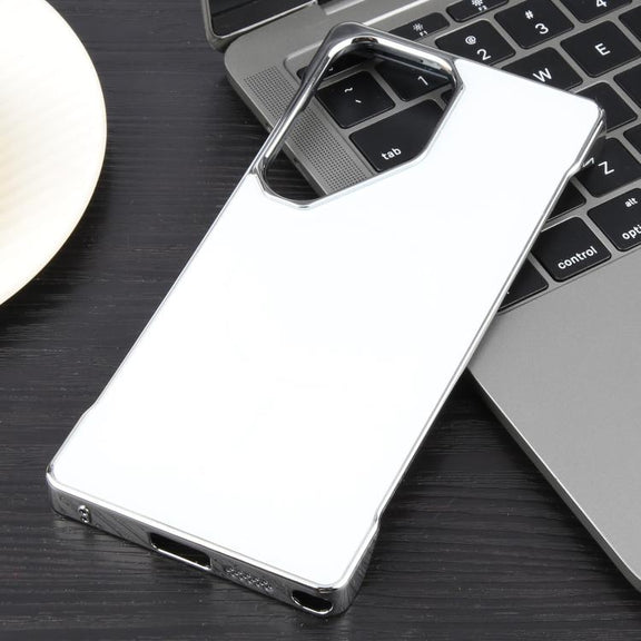 For Samsung Galaxy S24 Ultra 5G Electroplating Frameless Frosted Anti-Glare PC MagSafe Phone Case(Silver White)