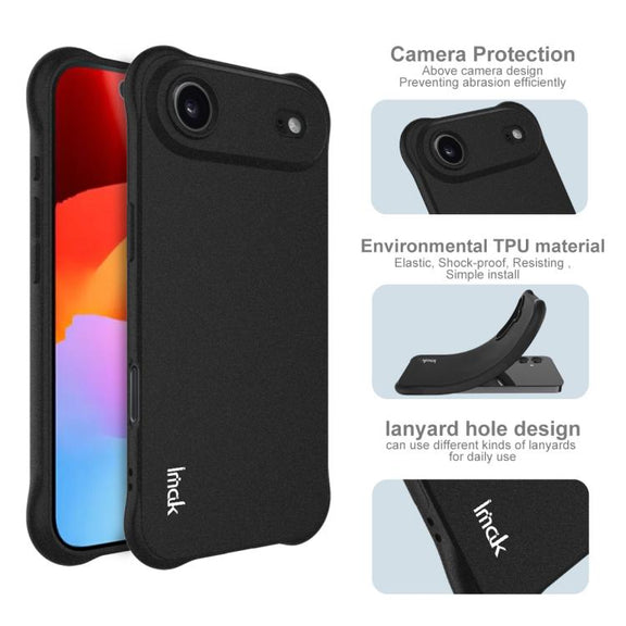 For iPhone 17 Air imak Shockproof Airbag TPU Phone Case(Matte Black)