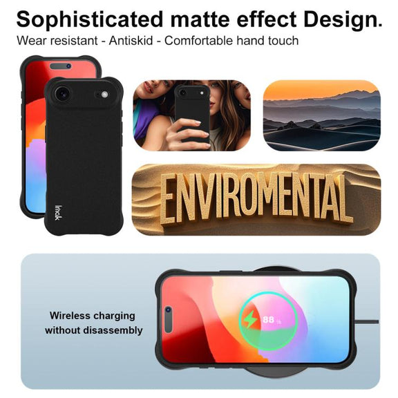For iPhone 17 Air imak Shockproof Airbag TPU Phone Case(Matte Black)