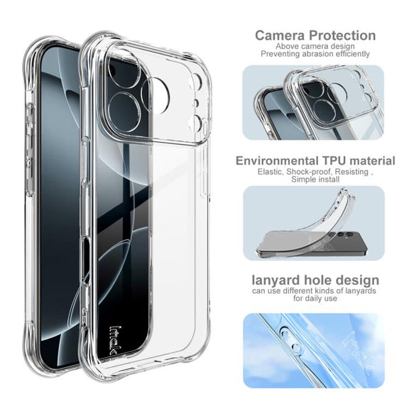 For iPhone 17 Pro imak Shockproof Airbag TPU Phone Case(Transparent)
