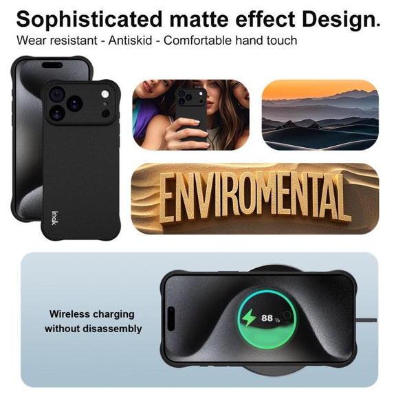 For iPhone 17 Pro Max imak Shockproof Airbag TPU Phone Case(Matte Black)