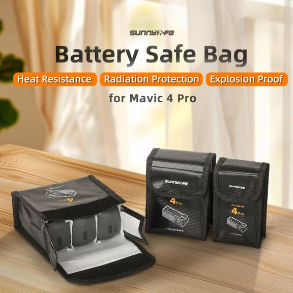 For DJI Mavic 4 Pro Sunnylife Battery Explosion-proof Safe Bag Protective Li-Po Safe Bag(For 2pcs Batteries)