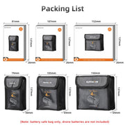 For DJI Mavic 4 Pro Sunnylife Battery Explosion-proof Safe Bag Protective Li-Po Safe Bag(For 2pcs Batteries)