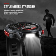 Zeblaze Stratos 4 Rugged Outdoor GPS Smart Watch 1.43 inch Screen 5 ATM & IP69K(Black)