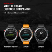 Zeblaze Stratos 4 Rugged Outdoor GPS Smart Watch 1.43 inch Screen 5 ATM & IP69K(Black)