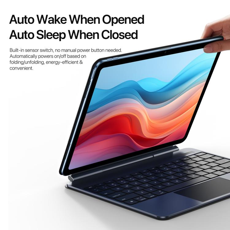 For iPad 2025 / 2022 DUX DUCIS MK Pro Series Floating Magnetic Keyboard Tablet Leather Case(Black)