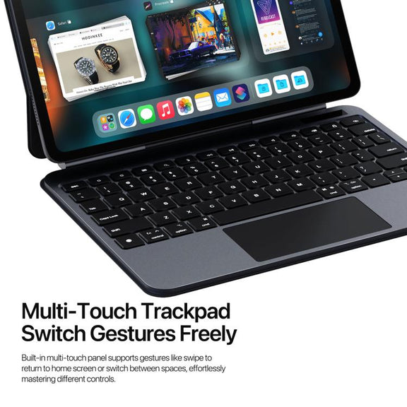 For iPad Air 11 2025 / iPad Pro 11 2022 DUX DUCIS MK Pro Series Floating Magnetic Keyboard Tablet Leather Case(Black)