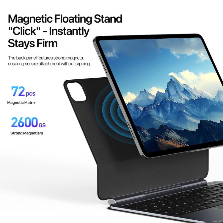 For iPad Air 11 2025 / iPad Pro 11 2022 DUX DUCIS MK Pro Series Floating Magnetic Keyboard Tablet Leather Case(Black)