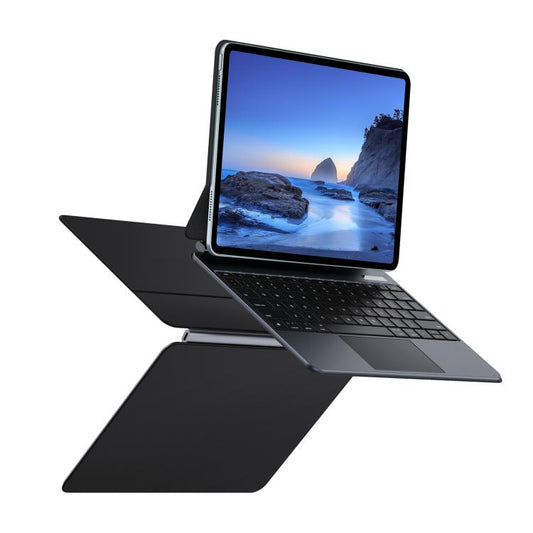 For iPad Air 13 2025 / iPad Pro 12.9 2022 DUX DUCIS MK Pro Series Floating Magnetic Keyboard Tablet Leather Case(Black) - free shipping - PMC Jewellery - Order now!