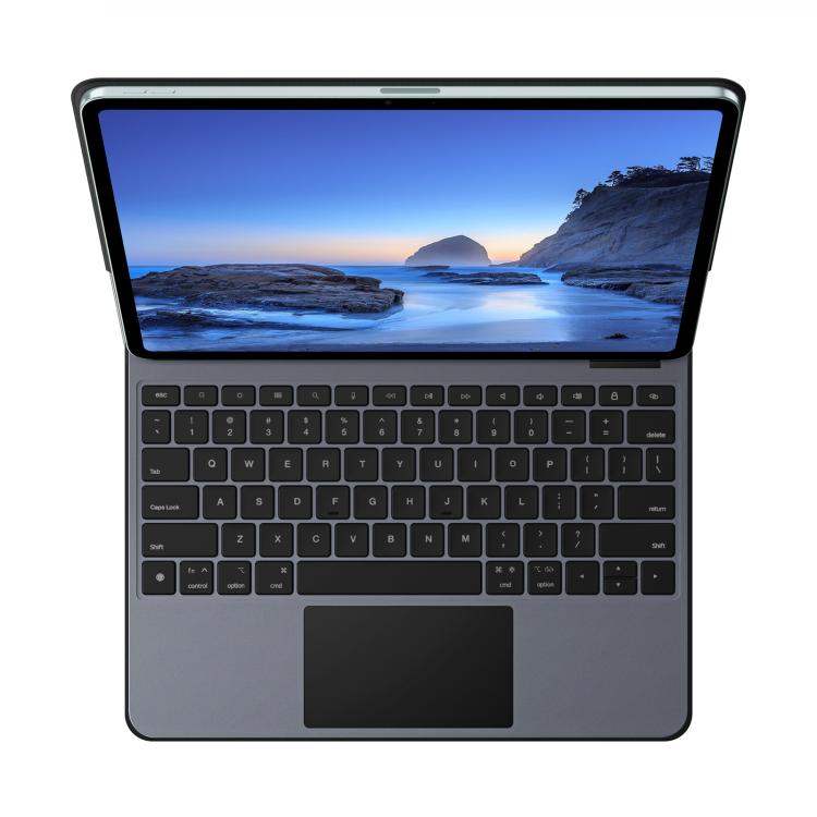 For iPad Air 13 2025 / iPad Pro 12.9 2022 DUX DUCIS MK Pro Series Floating Magnetic Keyboard Tablet Leather Case(Black)