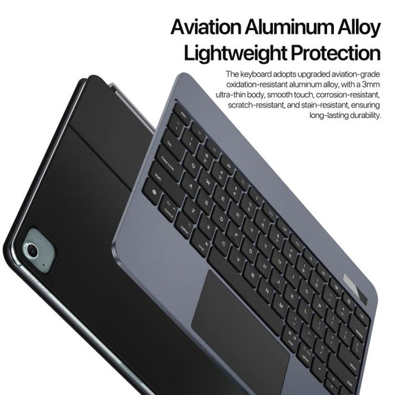 For iPad Air 13 2025 / iPad Pro 12.9 2022 DUX DUCIS MK Pro Series Floating Magnetic Keyboard Tablet Leather Case(Black)