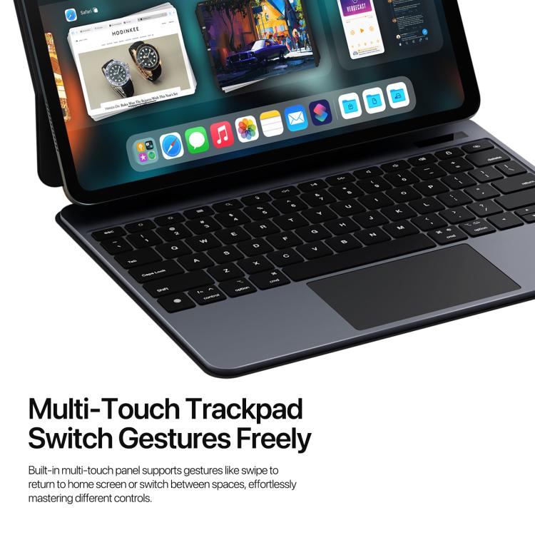 For iPad Air 13 2025 / iPad Pro 12.9 2022 DUX DUCIS MK Pro Series Floating Magnetic Keyboard Tablet Leather Case(Black)