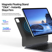 For iPad Air 13 2025 / iPad Pro 12.9 2022 DUX DUCIS MK Pro Series Floating Magnetic Keyboard Tablet Leather Case(Black)