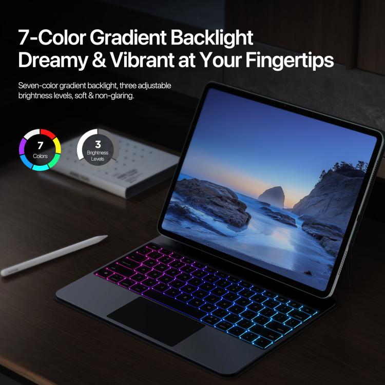 For iPad Air 13 2025 / iPad Pro 12.9 2022 DUX DUCIS MK Pro Series Floating Magnetic Keyboard Tablet Leather Case(Black) - free shipping - PMC TechLife - Order now!