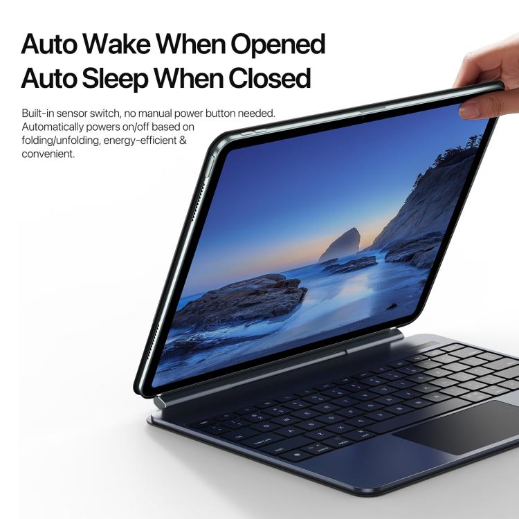 For iPad Air 13 2025 / iPad Pro 12.9 2022 DUX DUCIS MK Pro Series Floating Magnetic Keyboard Tablet Leather Case(Black) - free shipping - PMC TechLife - Order now!