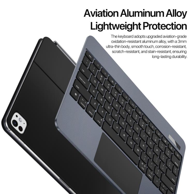 For iPad Pro 11 2024 DUX DUCIS MK Pro Series Floating Magnetic Keyboard Tablet Leather Case(Black)