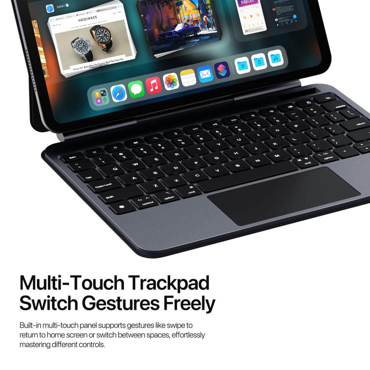 For iPad Pro 11 2024 DUX DUCIS MK Pro Series Floating Magnetic Keyboard Tablet Leather Case(Black)