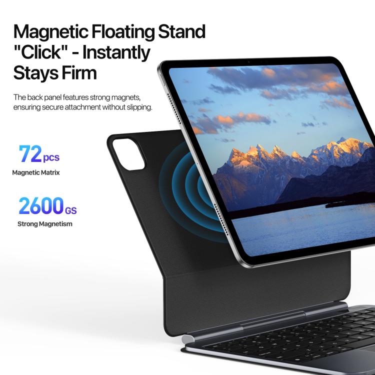 For iPad Pro 11 2024 DUX DUCIS MK Pro Series Floating Magnetic Keyboard Tablet Leather Case(Black)