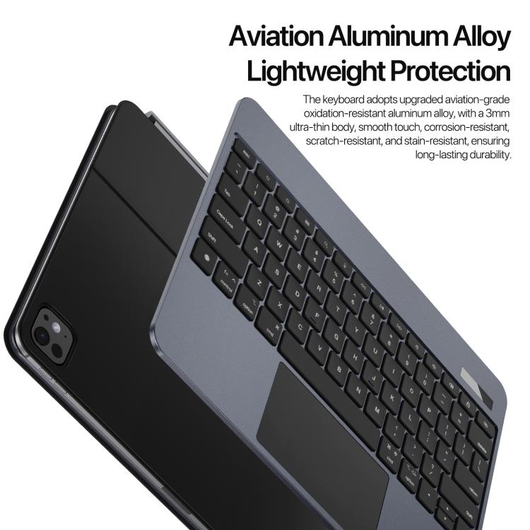 For iPad Pro 13 2024 DUX DUCIS MK Pro Series Floating Magnetic Keyboard Tablet Leather Case(Black)