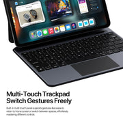 For iPad Pro 13 2024 DUX DUCIS MK Pro Series Floating Magnetic Keyboard Tablet Leather Case(Black)