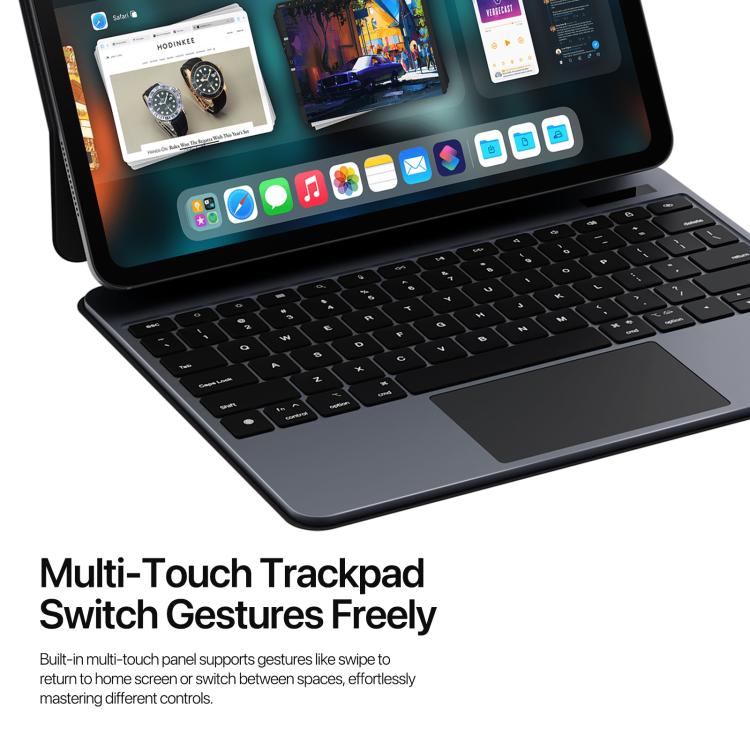For iPad Pro 13 2024 DUX DUCIS MK Pro Series Floating Magnetic Keyboard Tablet Leather Case(Black)