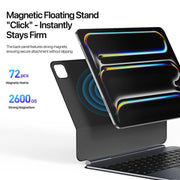 For iPad Pro 13 2024 DUX DUCIS MK Pro Series Floating Magnetic Keyboard Tablet Leather Case(Black)