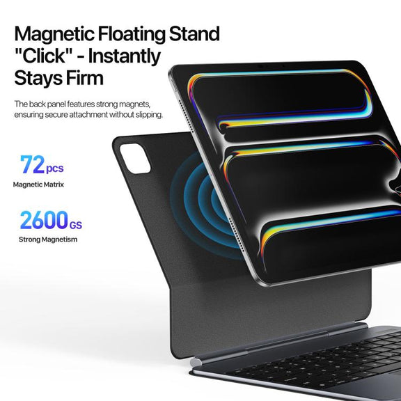 For iPad Pro 13 2024 DUX DUCIS MK Pro Series Floating Magnetic Keyboard Tablet Leather Case(Black)
