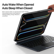 For iPad Pro 13 2024 DUX DUCIS MK Pro Series Floating Magnetic Keyboard Tablet Leather Case(Black)