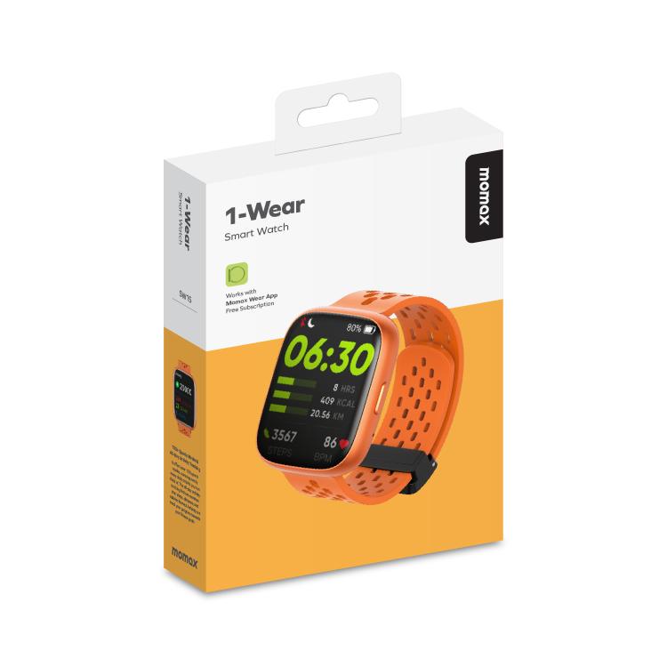 MOMAX SW1S 1.83 inch Screen IP68 Waterproof Smart Sports Watch(Orange) - free shipping - PMC TechLife - Order now!