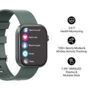 MOMAX SW3S 1.99 inch Screen 3ATM Water-resistant Smart Sports Watch(Green)