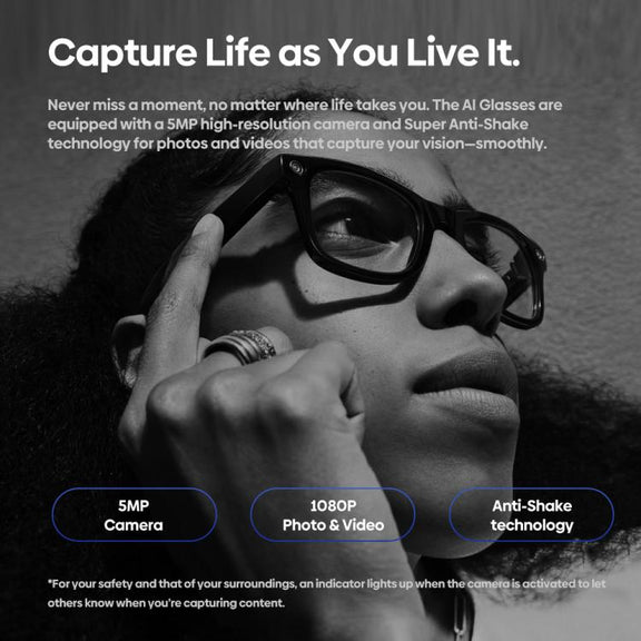 Zeblaze Eyewear AI Shooting Glasses Open-ear Audio AI Assistance(Sunglasses Lenses)