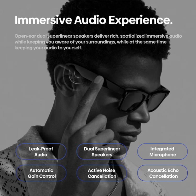 Zeblaze Eyewear AI Shooting Glasses Open-ear Audio AI Assistance(Transparent Lenses)