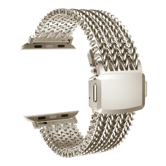 For Apple Watch 46mm / 49mm / 45mm / 44mm Mesh Magnetic Stainless Steel Watch Band(Starlight)