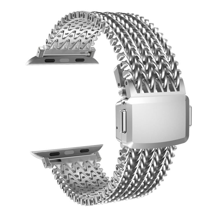 For Apple Watch 46mm / 49mm / 45mm / 44mm Mesh Magnetic Stainless Steel Watch Band(Silver) - free shipping - PMC TechLife - Order now!