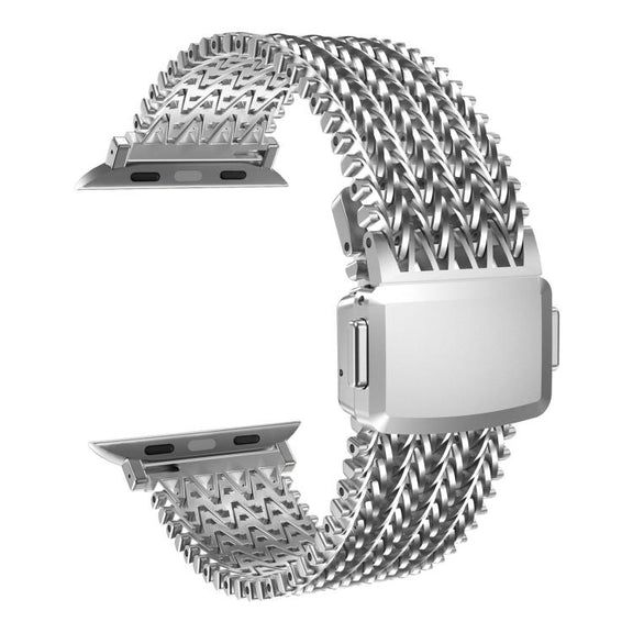 For Apple Watch 42mm / 41mm / 40mm / 38mm Mesh Magnetic Stainless Steel Watch Band(Silver)