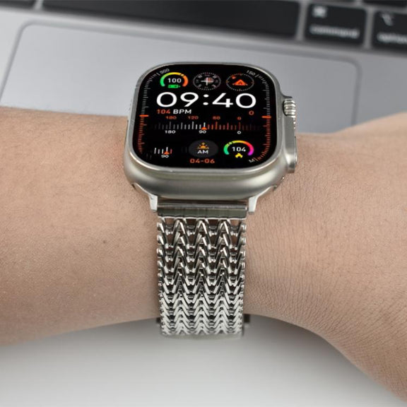 For Apple Watch 42mm / 41mm / 40mm / 38mm Mesh Magnetic Stainless Steel Watch Band(Black)
