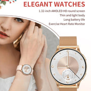 CY29 1.32 inch AMOLED Screen Female Smart Watch Supports COFIT APP(Gold Pink)