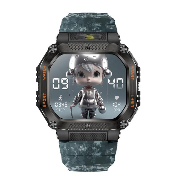 HT34 1.75 inch IPS Screen 3ATM Outdoor Sports BT Smart Watch(Camouflage)