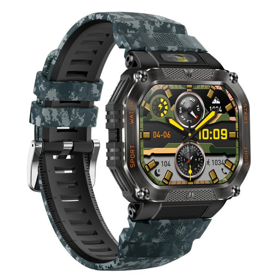 HT34 1.75 inch IPS Screen 3ATM Outdoor Sports BT Smart Watch(Camouflage)