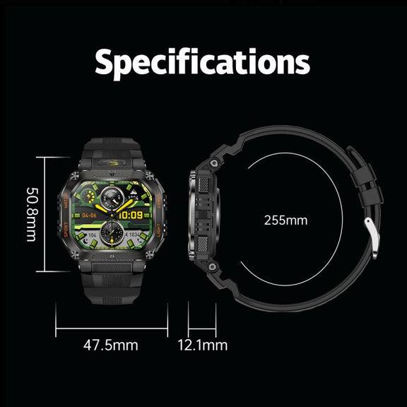 HT34 1.75 inch IPS Screen 3ATM Outdoor Sports BT Smart Watch(Blue)