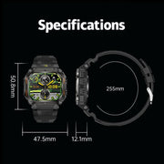 HT34 1.75 inch IPS Screen 3ATM Outdoor Sports BT Smart Watch(Black)