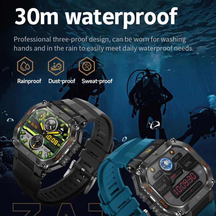 HT34 1.75 inch IPS Screen 3ATM Outdoor Sports BT Smart Watch(Blue)