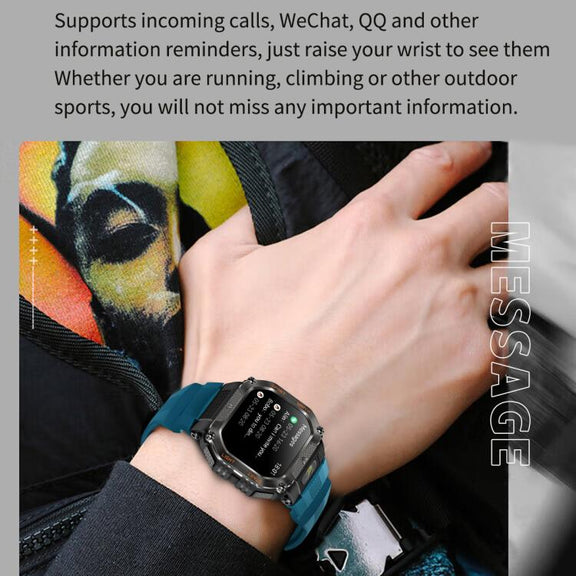 HT34 1.75 inch IPS Screen 3ATM Outdoor Sports BT Smart Watch(Blue)