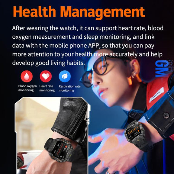 HT34 1.75 inch IPS Screen 3ATM Outdoor Sports BT Smart Watch(Black)
