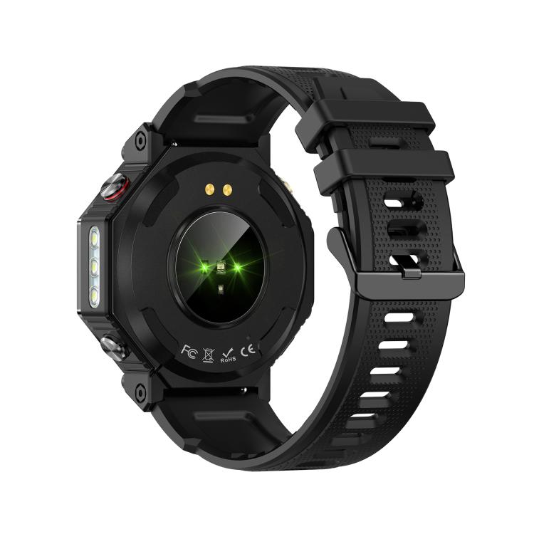 KC91 1.39 inch IPS Screen 3ATM Outdoor GPS Smart Watch with Flashlight(Black)