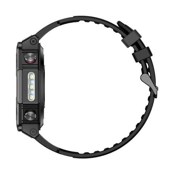 KC91 1.39 inch IPS Screen 3ATM Outdoor GPS Smart Watch with Flashlight(Black)