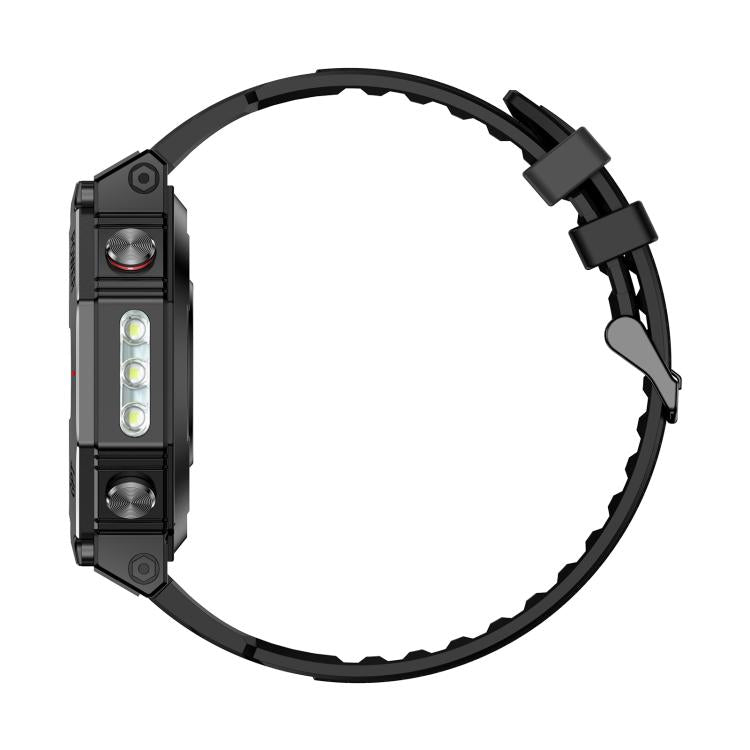 KC91 1.39 inch IPS Screen 3ATM Outdoor GPS Smart Watch with Flashlight(Black)