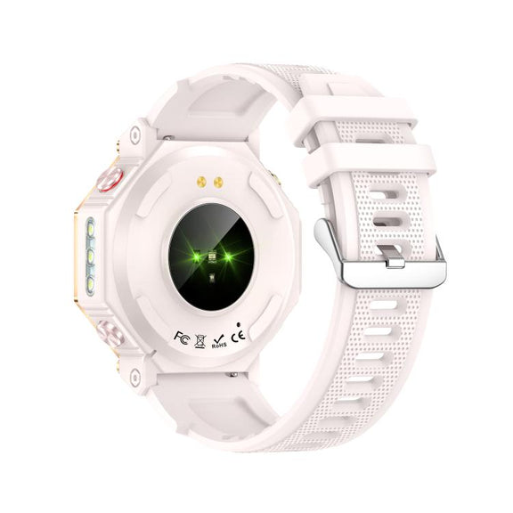 KC91 1.39 inch IPS Screen 3ATM Outdoor GPS Smart Watch with Flashlight(Pink)