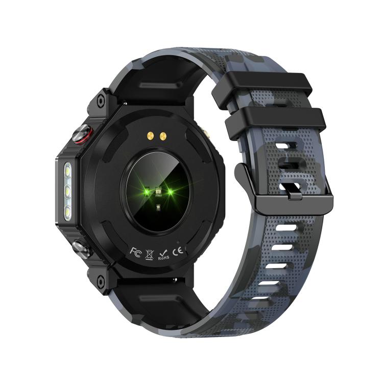 KC91 1.39 inch IPS Screen 3ATM Outdoor GPS Smart Watch with Flashlight(Camouflage)